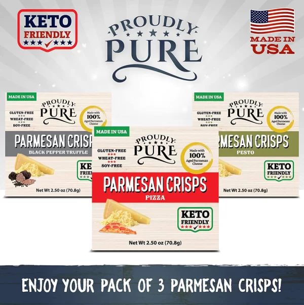 Keto Friendly Parmesan Cheese Crisps Low Carb 3 PACK (New Flavors)
