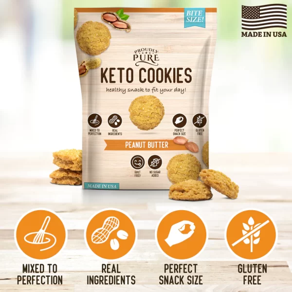 Mini Bite Size Keto Cookie Low Carb, Gluten Free Cookies (3 Pack)